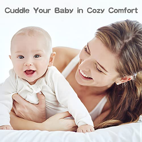 Zenssia Organic Cotton Baby Blanket - Ivory 39x39 Inches