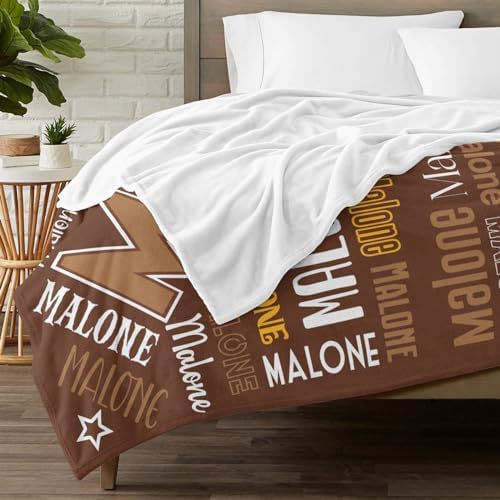 OAHEDIAM Personalized Baby Blanket Brown 30x40 Inches