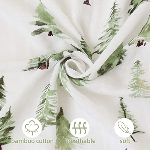 LifeTree Muslin Swaddle Blankets 47x47in Woodland Pattern