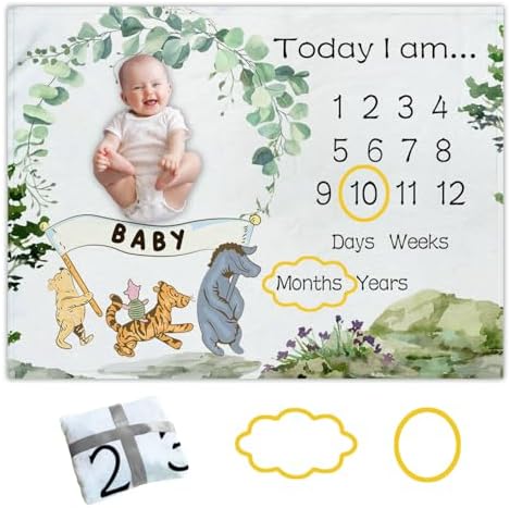 Winnie Baby Milestone Blanket with Felt Frames