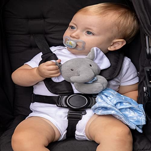 Minky Animal Snuggler Lovey Blanket for Kids - Blue Elephant Design
