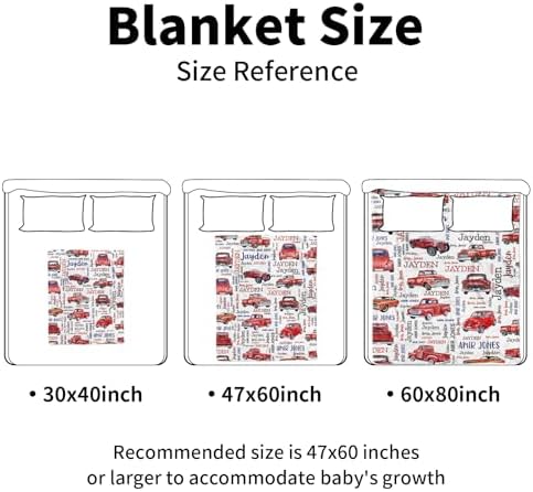 YISMEET Personalized Baby Blanket with Red Car Theme 1