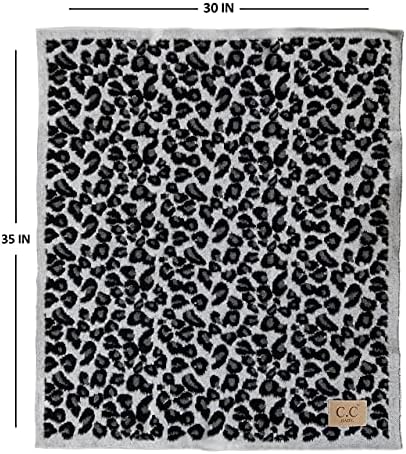 Funky Junque Leopard Print Baby Blanket Ivory 30x35in