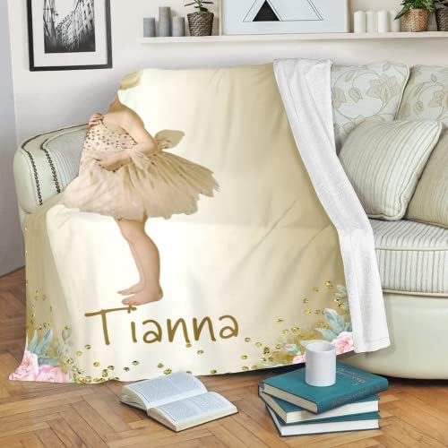 Personalized Golden Hat Girl Baby Blanket with Name