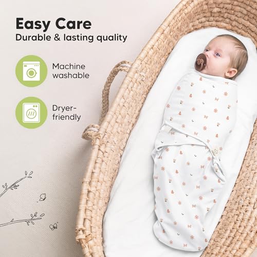 KeaBabies 3-Pack Organic Sleep Sacks for Newborns 0-3 Months