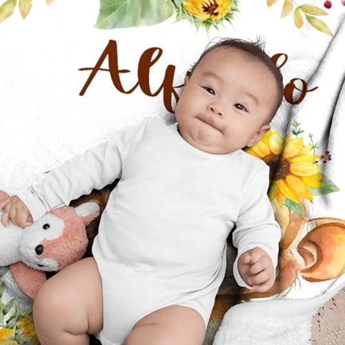 Aniruddha Personalized Monkey Baby Blanket with Name