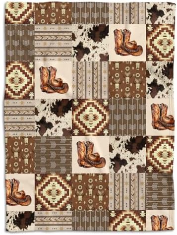 Western Blanket for Baby 30x40 Inches Cowboy Bedding