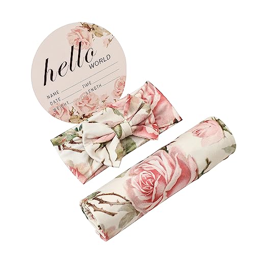 Galabloomer Vintage Flower Baby Swaddle Blanket Set