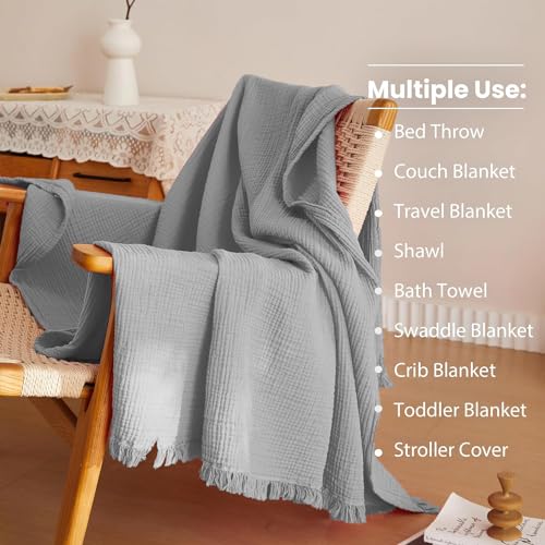 Personalized Muslin Baby Blanket with Name Embroidery
