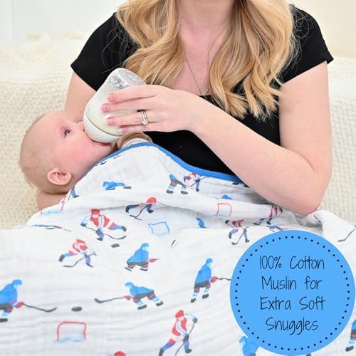 LollyBanks Ice Hockey Muslin Blanket 6-Layer