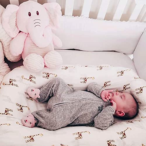 upsimples Swaddle Blanket Set of 4 - Fox Elephant Giraffe Dinosaur