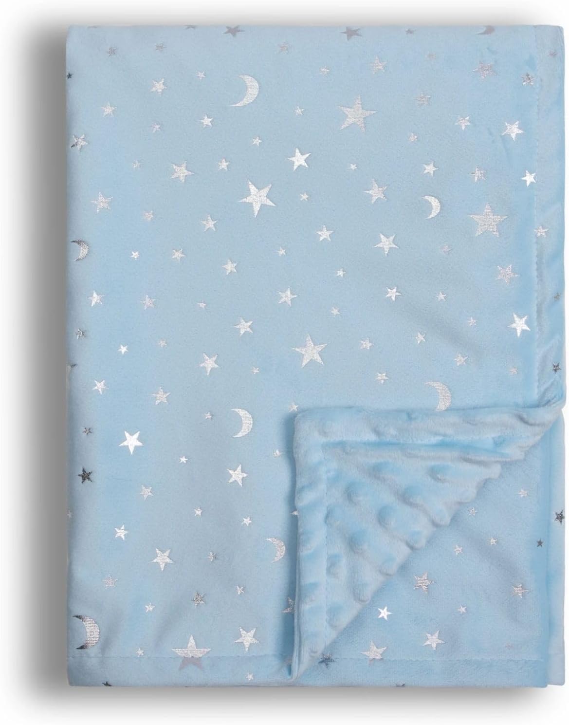 Donsonny Baby Blanket Soft Minky Reversible 30x40 Inch Blue