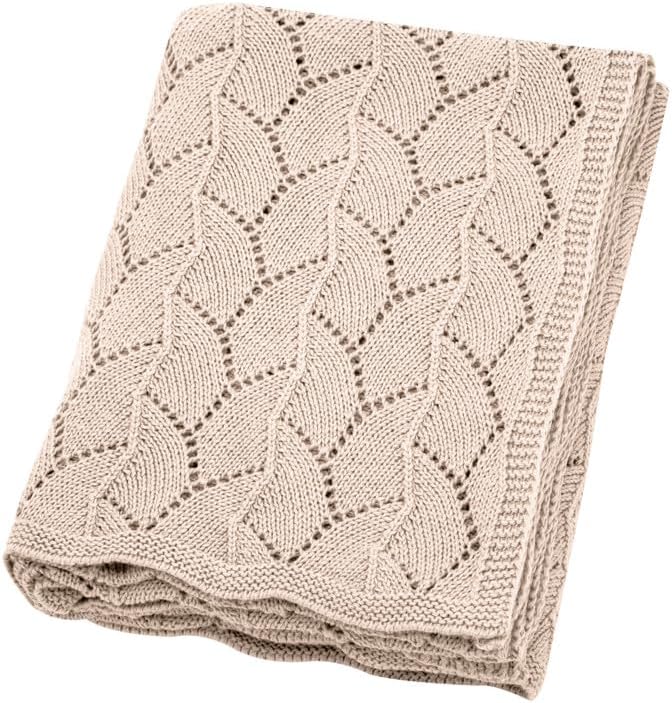 Loyfoky Baby Blanket 100 Cotton Soft Breathable Beige 30x40