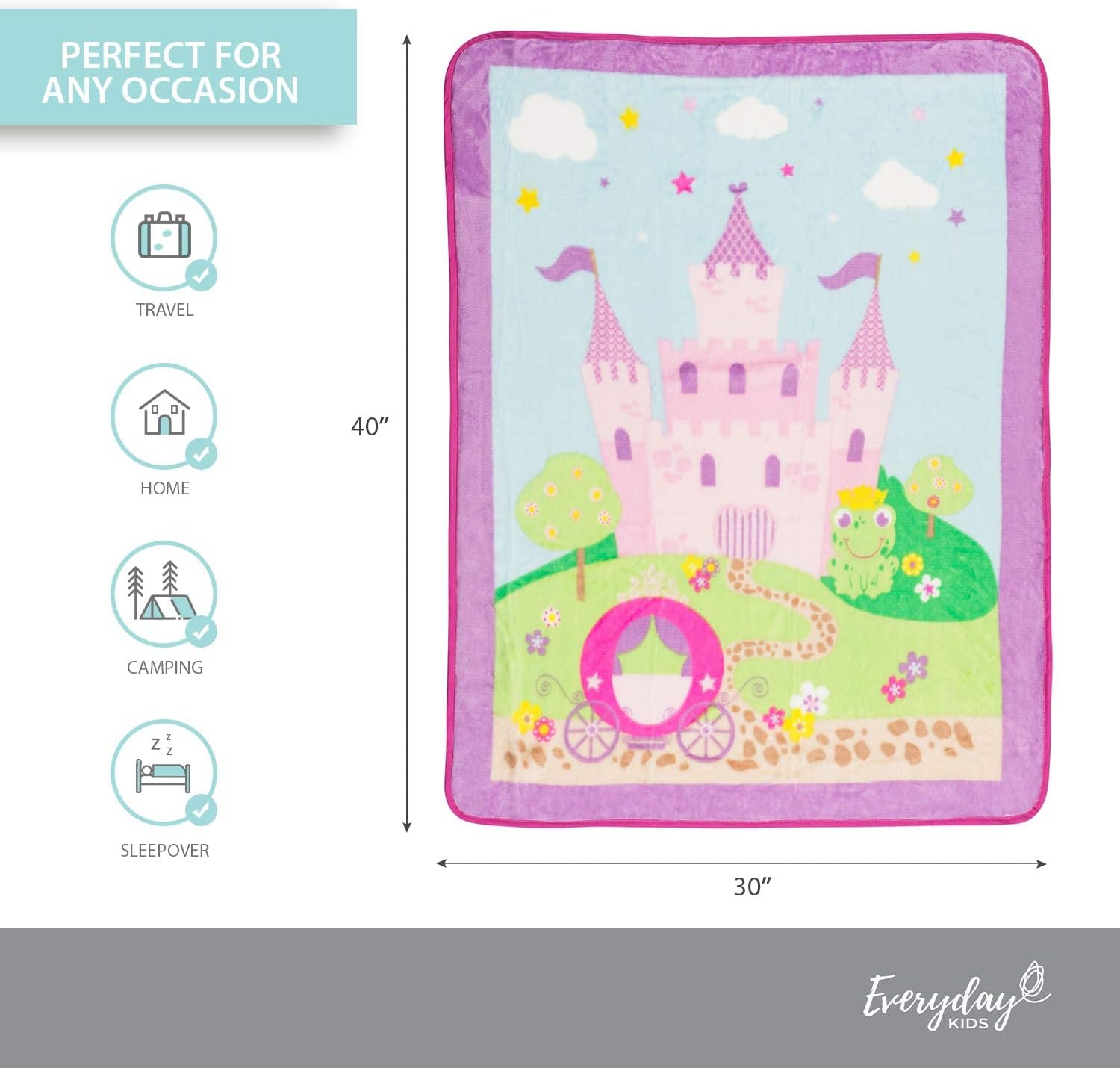 EVERYDAY KIDS Toddler Throw Blanket - Princess Storyland