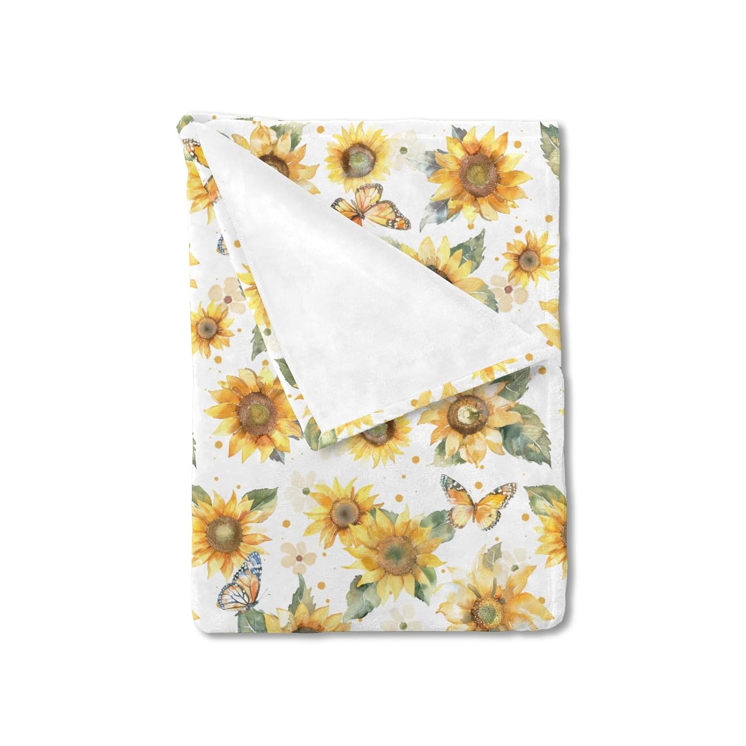 Yellow Sunflower Flannel Baby Blanket 60x80