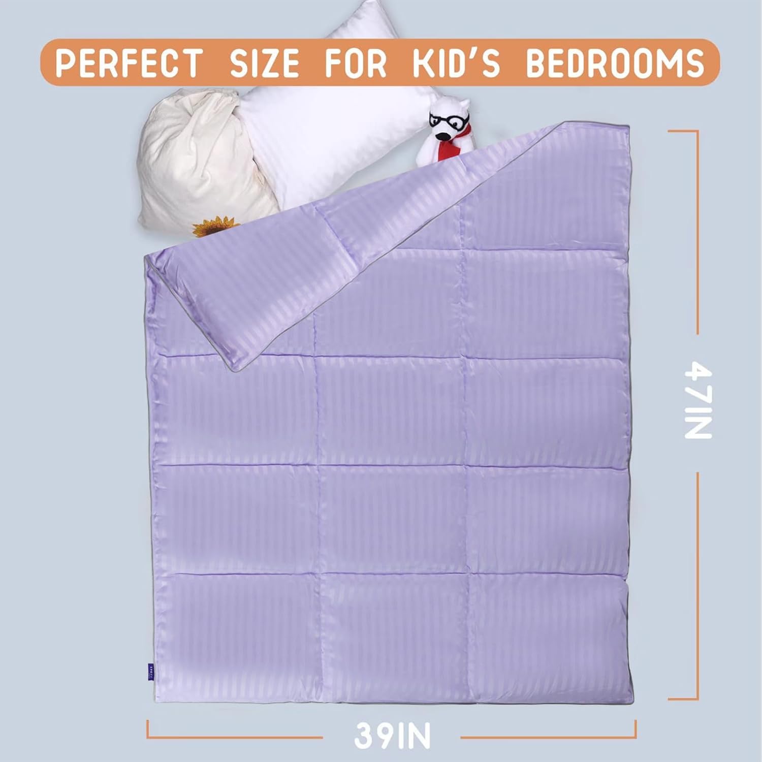 ZPECC Toddler Comforter Purple Stripe 39x47