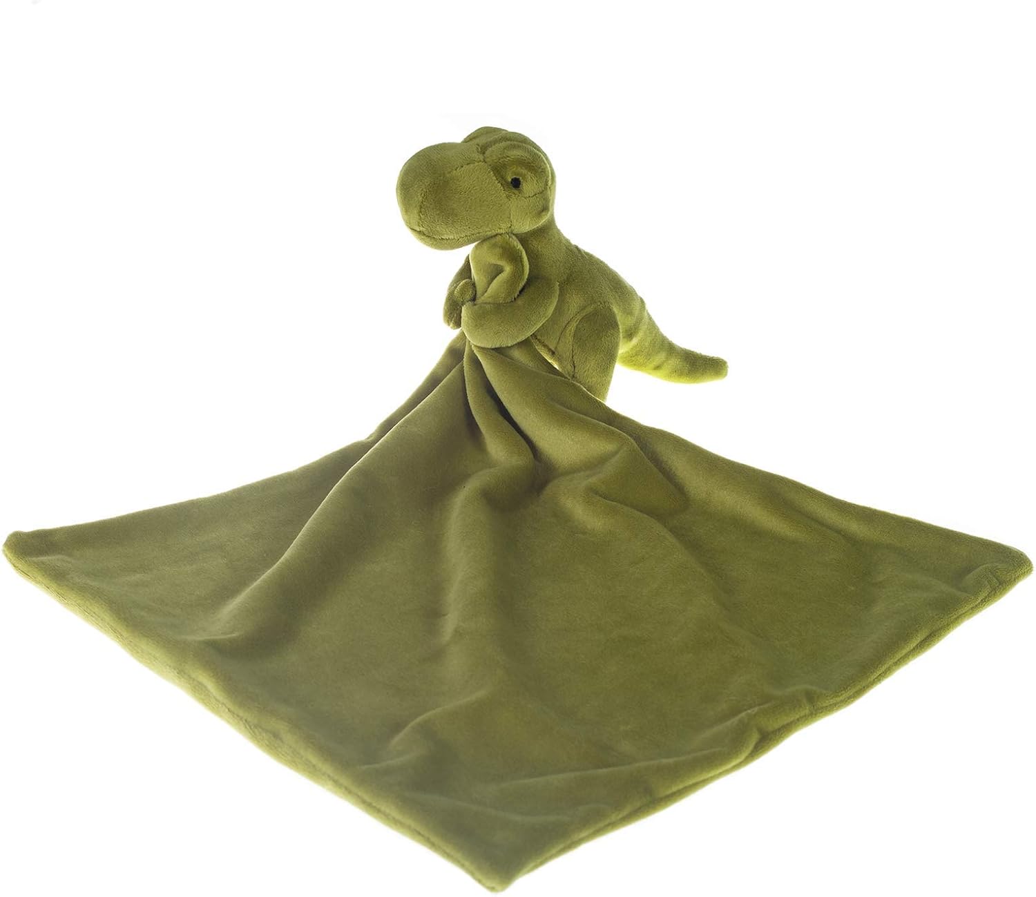 Apricot Lamb Green Dinosaur Security Blanket 13 Inches