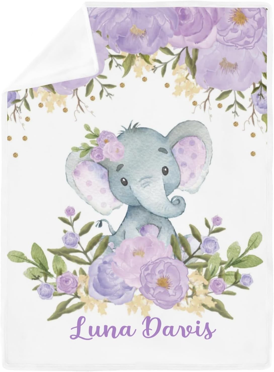 Deven Purple Elephant Cooling Blanket for Toddler