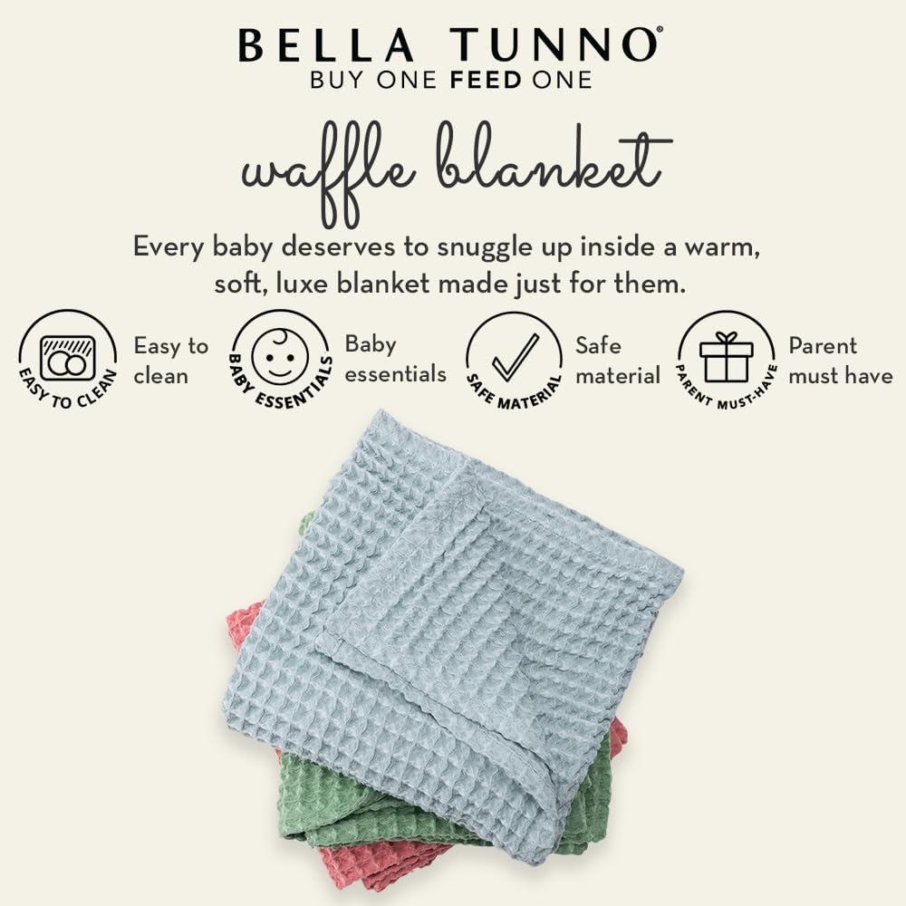 Bella Tunno Waffle Blanket 40 x 40 100 Cotton Soft Breathable