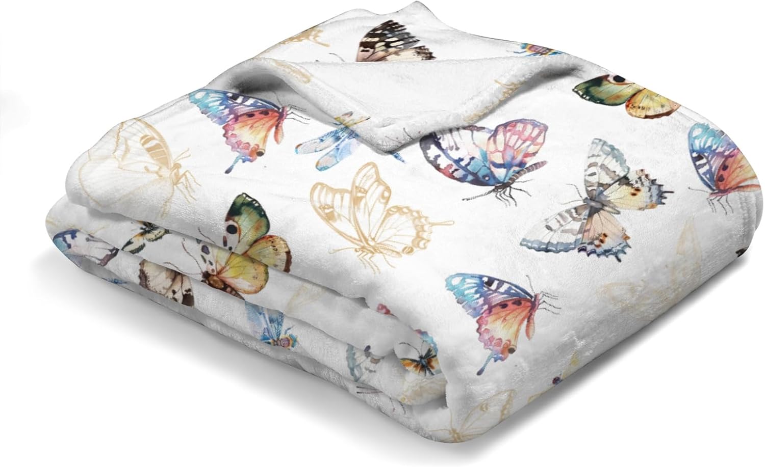 Boho Butterflies Flannel Baby Blanket 60x80 Inches