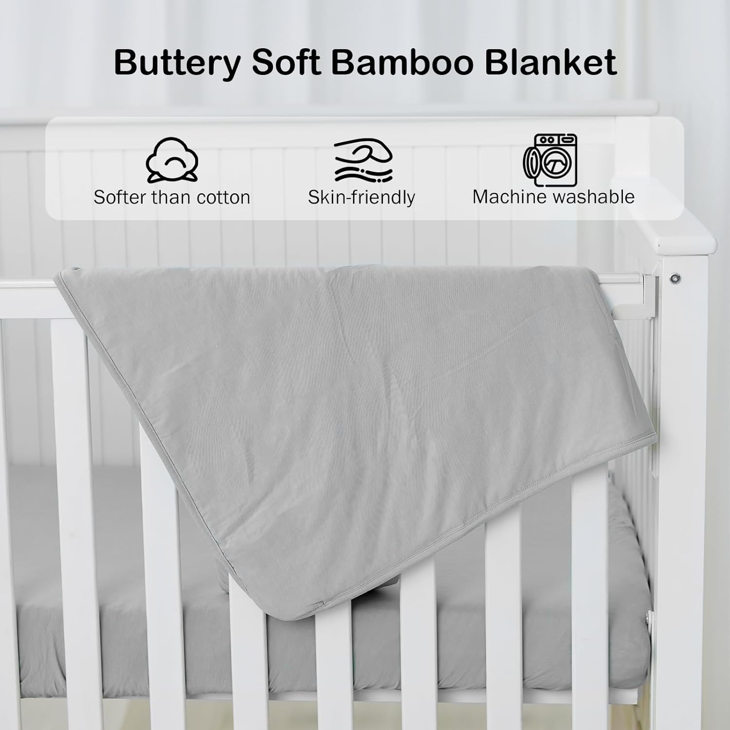 BubblePanda Bamboo Rayon Baby Blanket 30x40 Gray