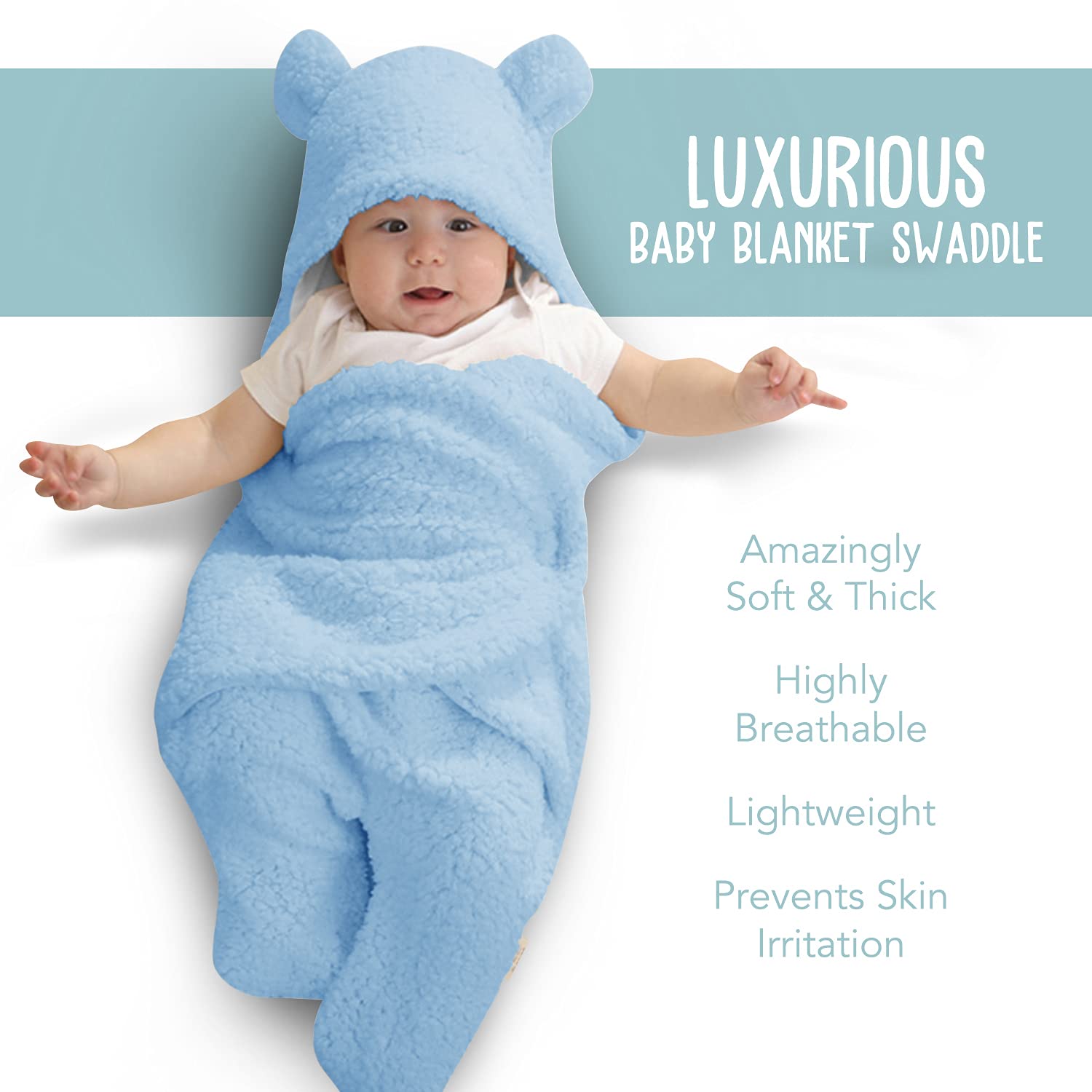 BlueMello Baby Swaddle Blanket for Newborns 0-6 Months 1