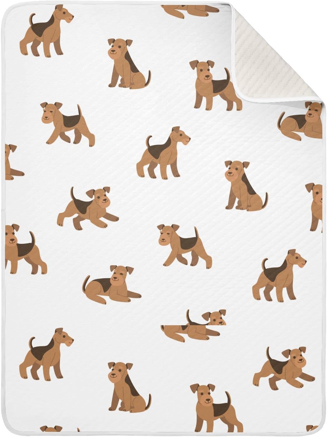 Pigsaly Cartoon Airedale Terrier Baby Blanket 30x40in