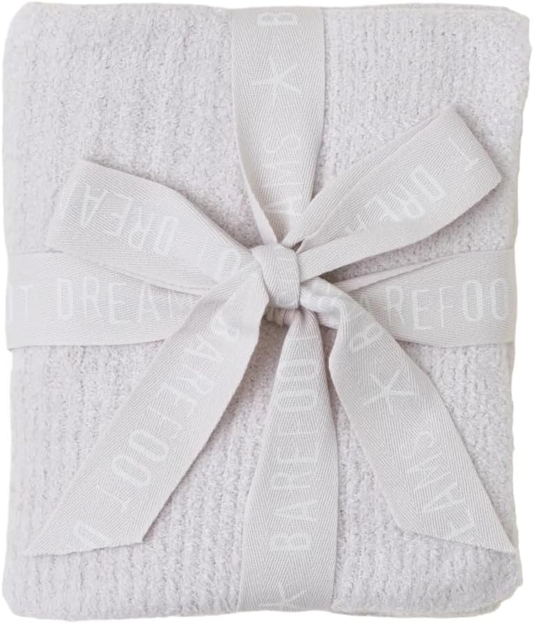 Barefoot Dreams CozyChic Lite Ribbed Blanket Almond 30x40 1