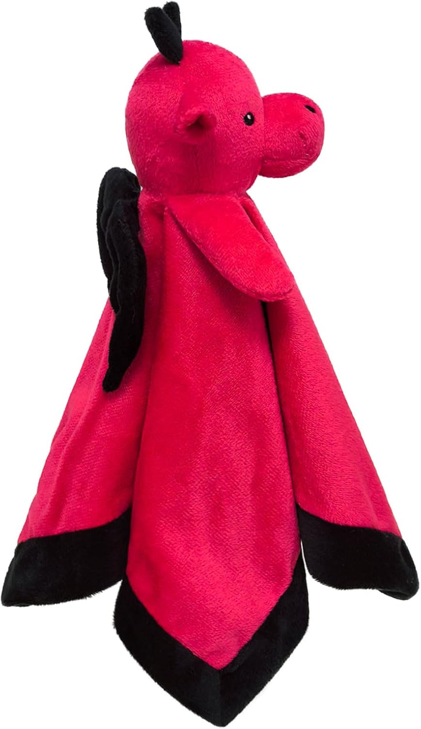 Doindute Baby Red Dragon Security Blanket - 14 Inches Dinosaur Plush Lovey