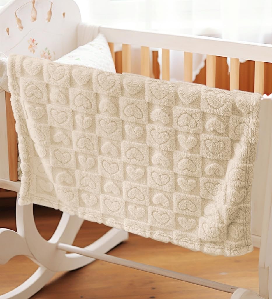 Yagle Mate 2 Pcs Cream White Small Blanket for Kids 1