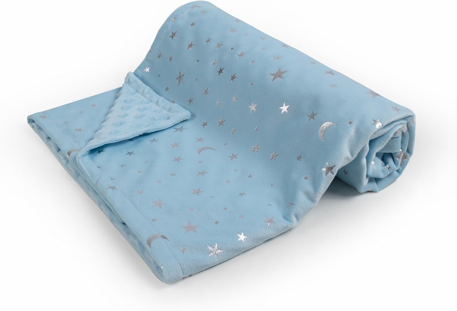 Donsonny Baby Blanket Soft Minky Reversible 30x40 Inch Blue