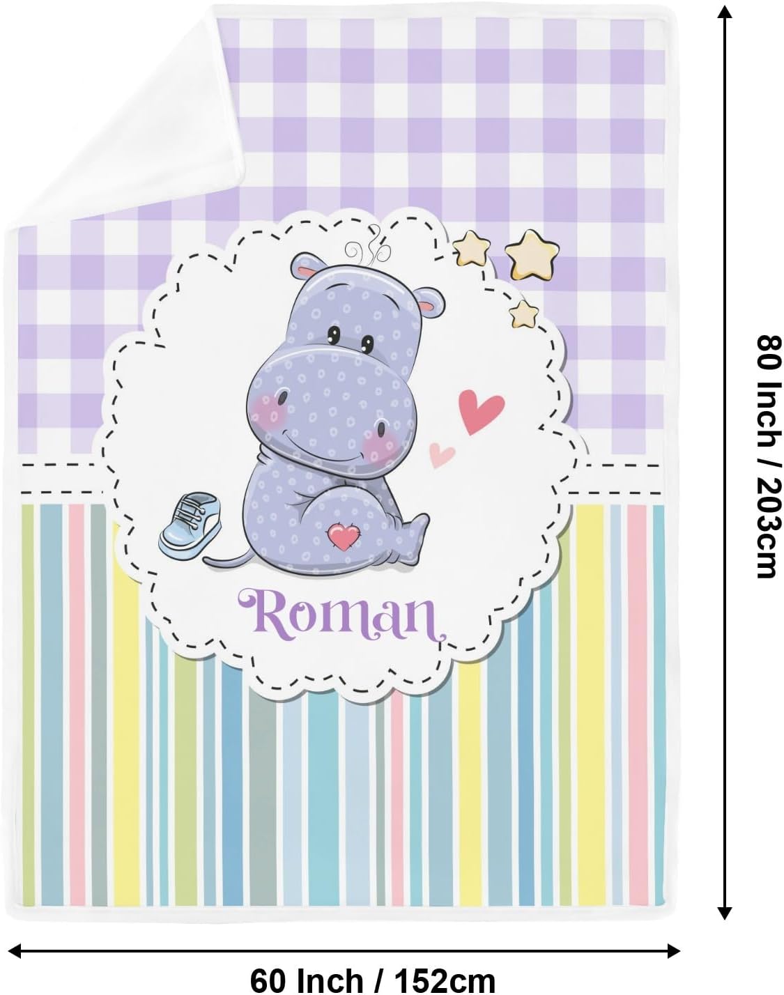 Deven Cute Hippo Purple Cooling Blanket for Toddler 1