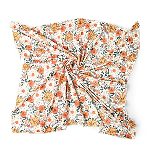 Konssy Baby Girl Swaddle Blanket with Headband Set