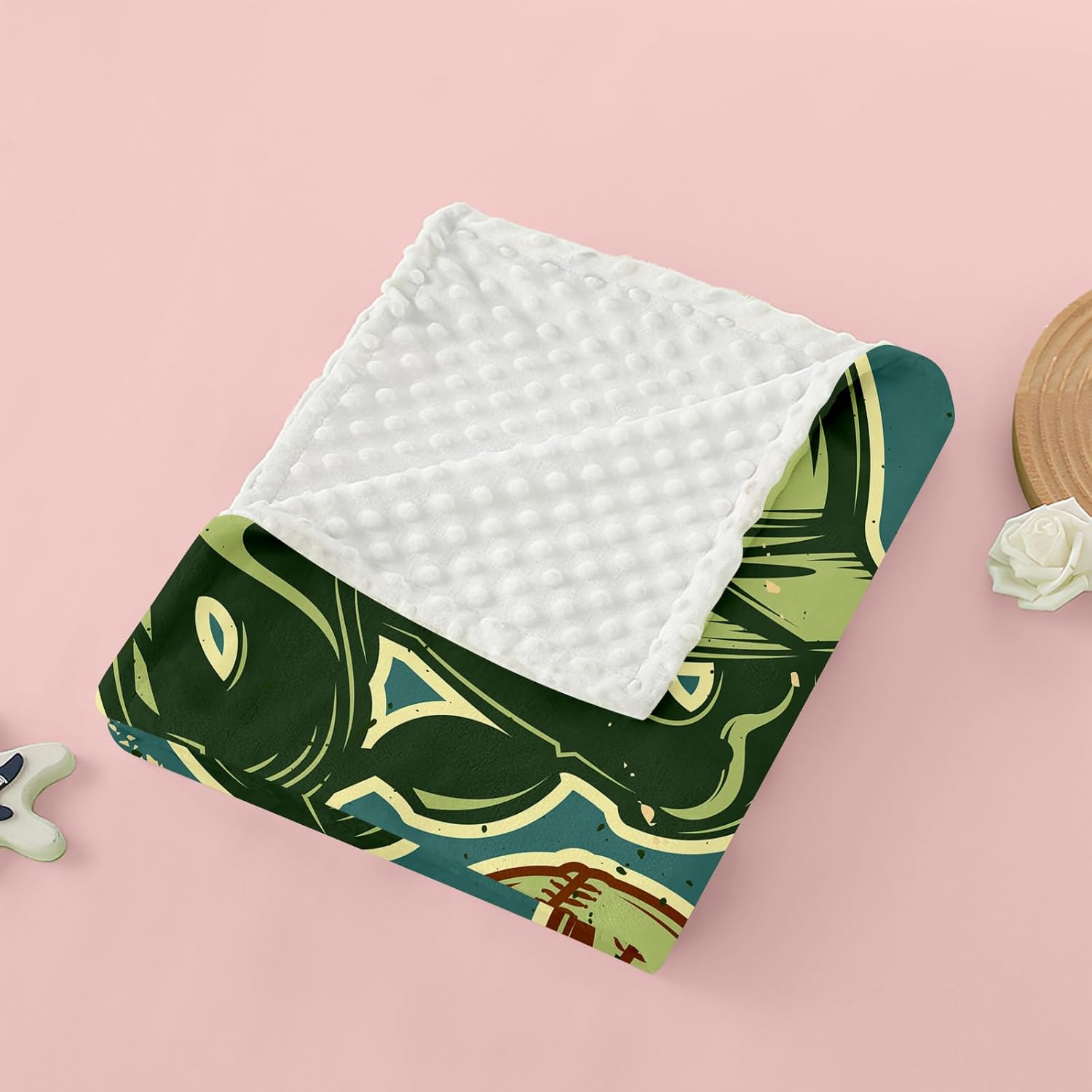 GRESATEK Custom Baby Blanket with Name - Double Layer Lattice Design