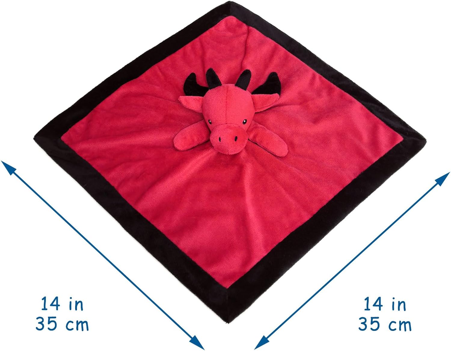 Doindute Baby Red Dragon Security Blanket - 14 Inches Dinosaur Plush Lovey