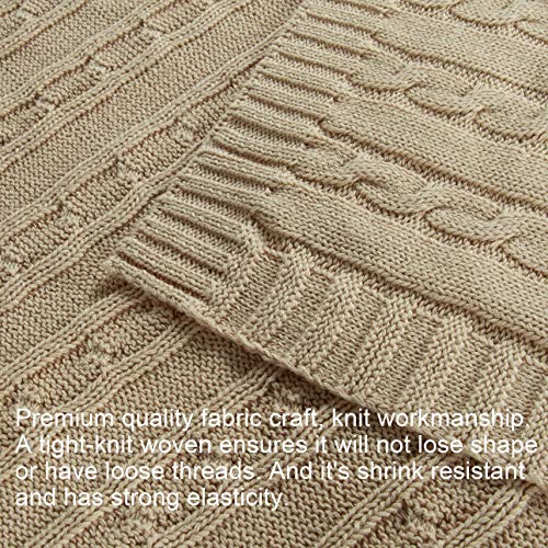 NTBAY 100 Pure Cotton Cable Knit Baby Blanket 30x40 Inches