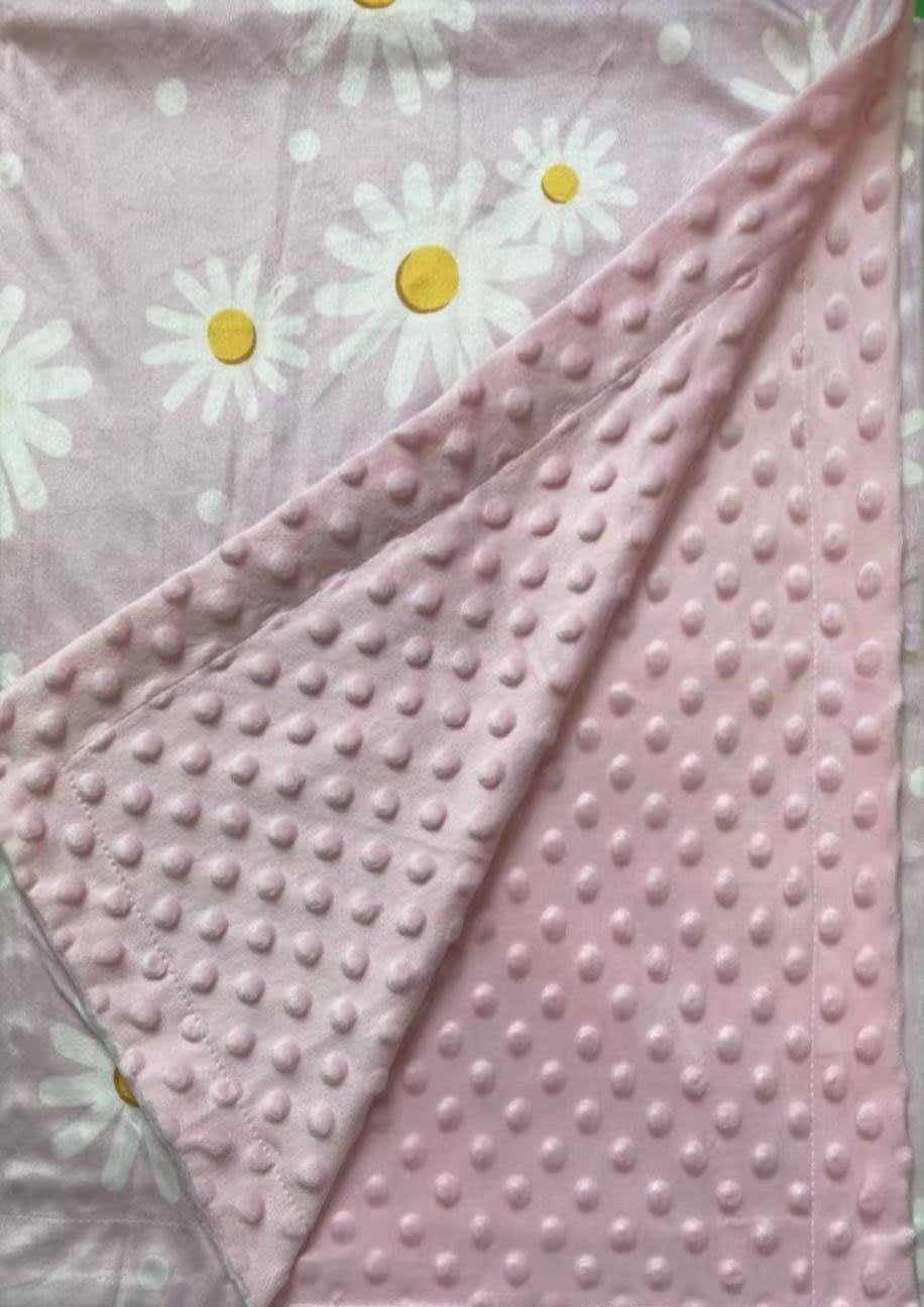 CLOSOCKEY Baby Blanket Daisy 30x40 Inch Double Layer Minky