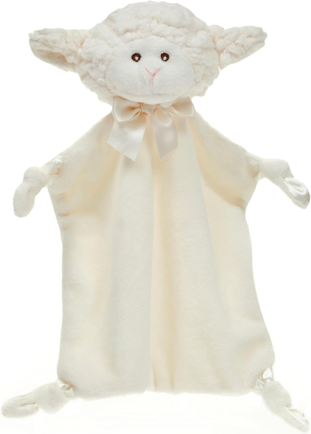 Bearington Baby Wee Lamby Lovey 8x7 Inch Security Blanket for Baby Girls