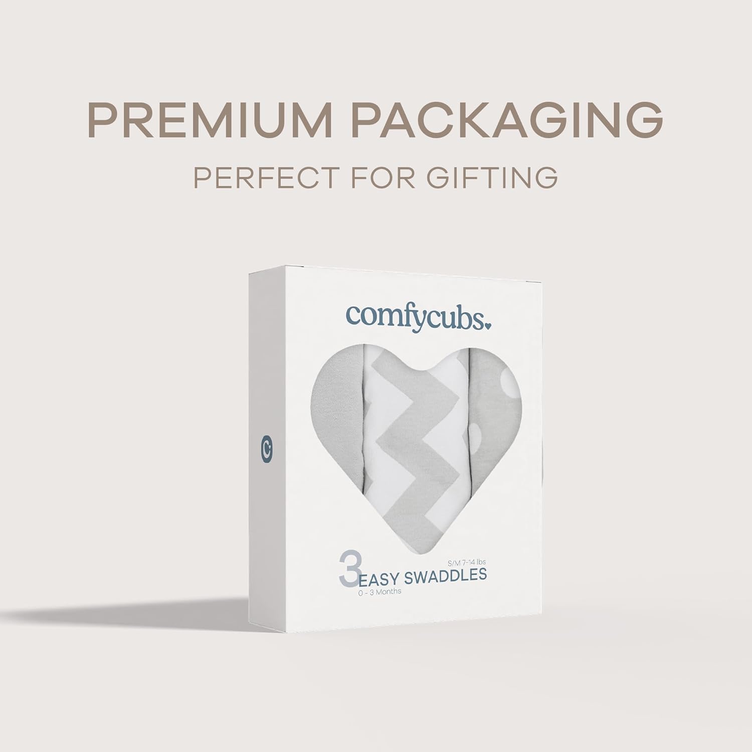Comfy Cubs Swaddle Blanket 3 Pack - Grey