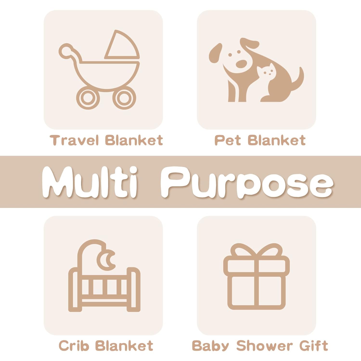 Zenssia Organic Cotton Baby Blanket - Light Orange 39x47