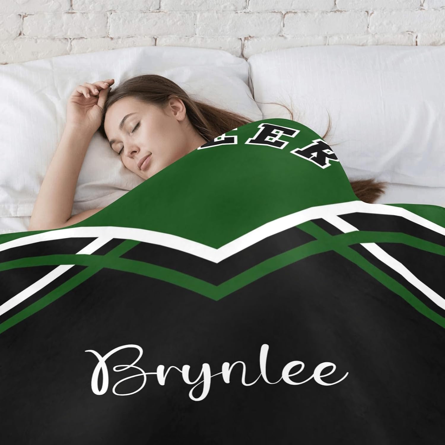 Custom Dark Green Baby Blanket with Name for Newborn
