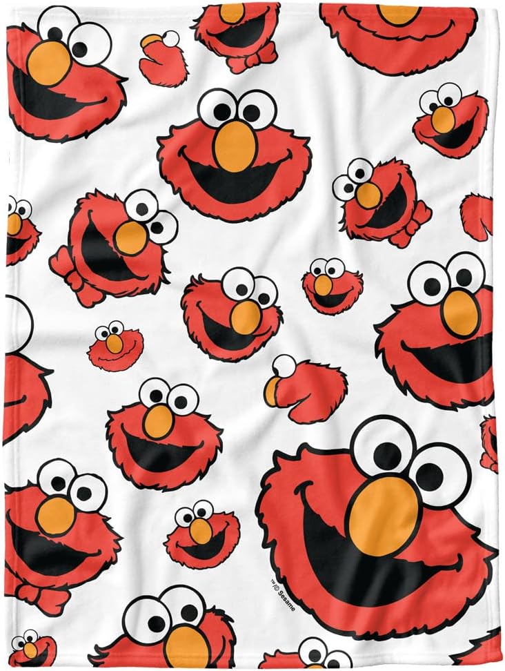 LOGOVISION Sesame Street Baby Blanket 30X40 Elmo Face Pattern 1