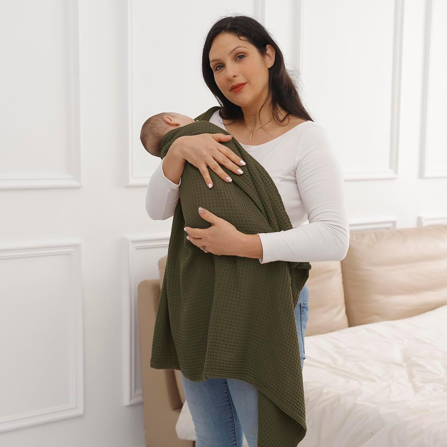 Kloovete 36x40 Inch Cooling Waffle Blanket for Newborn
