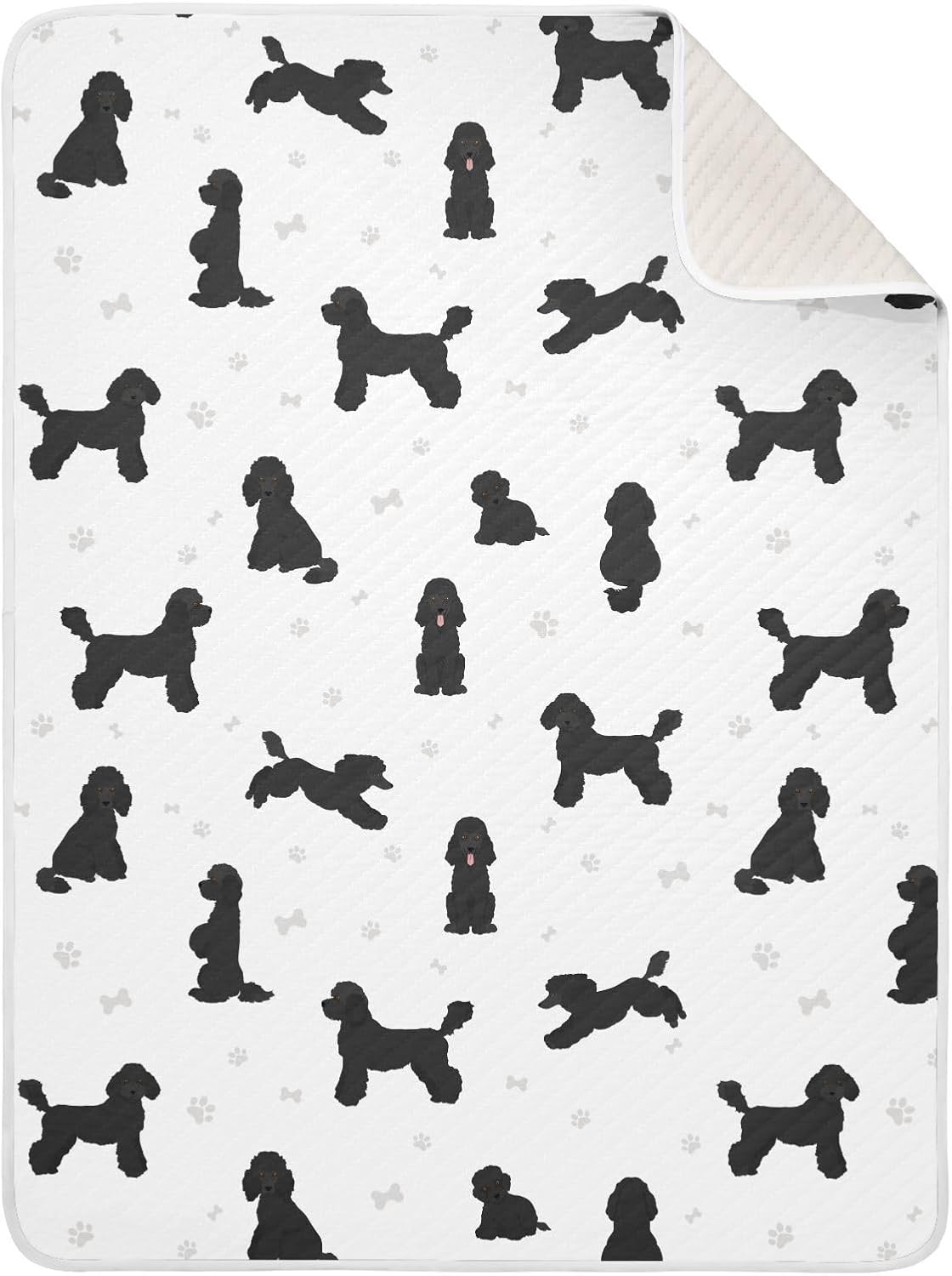 KICPOAY Medium Poodle Swaddle Blanket for Baby