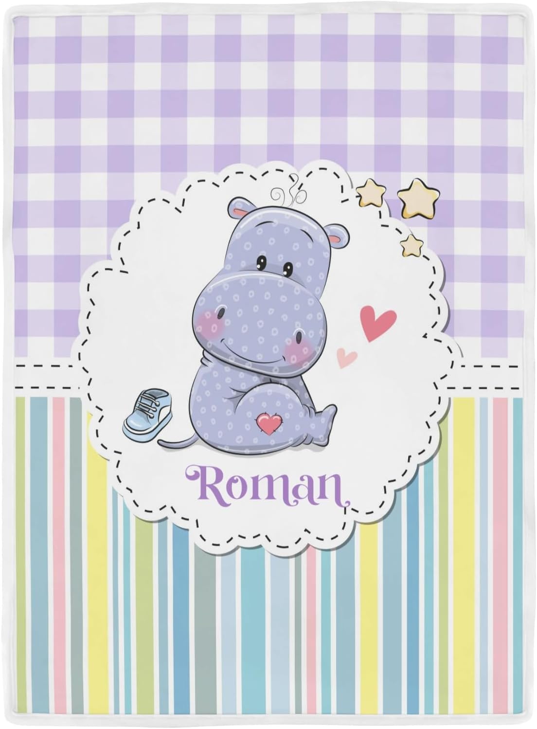 Deven Cute Hippo Purple Cooling Blanket for Toddler 1