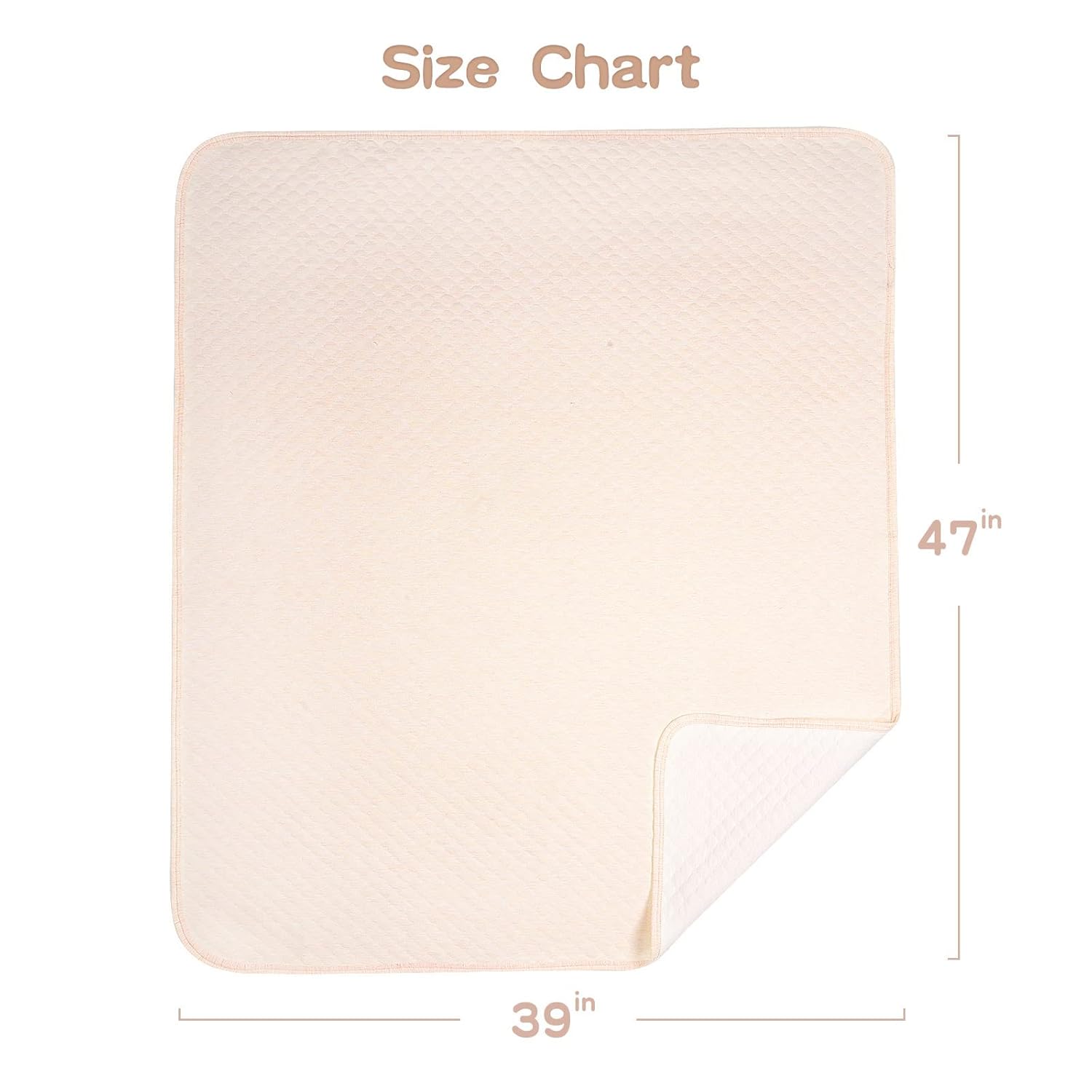 Zenssia Organic Cotton Baby Blanket - Light Orange 39x47