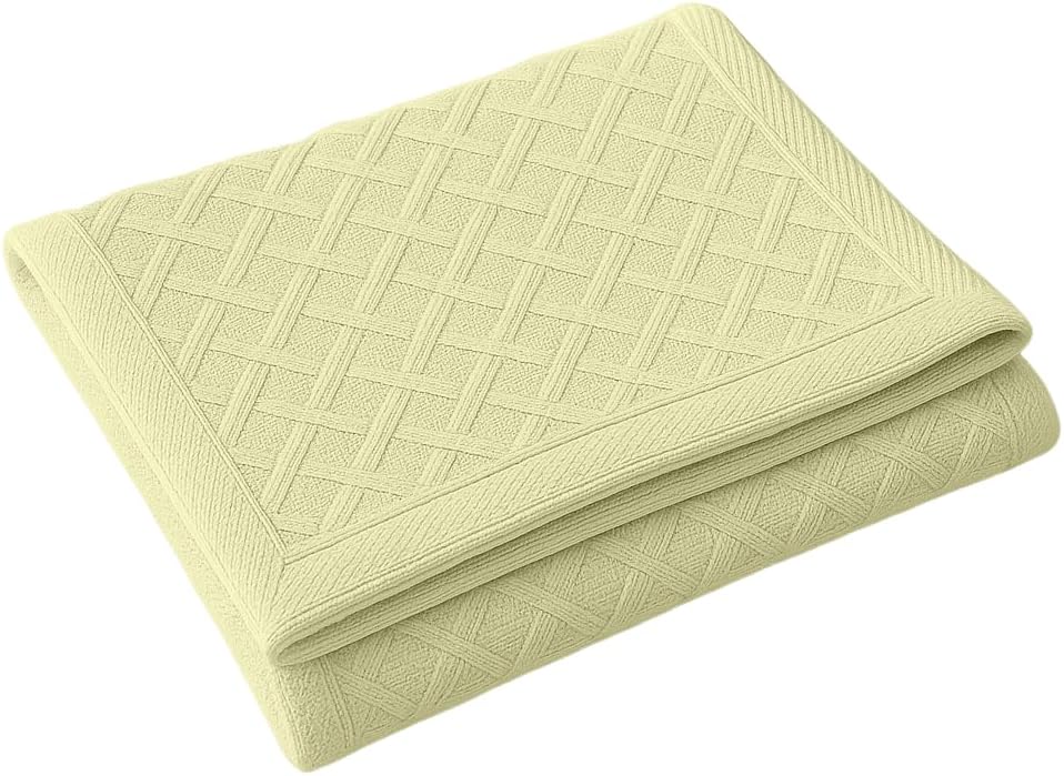 LullabyMall Knit Baby Blanket Cream 20x30 1