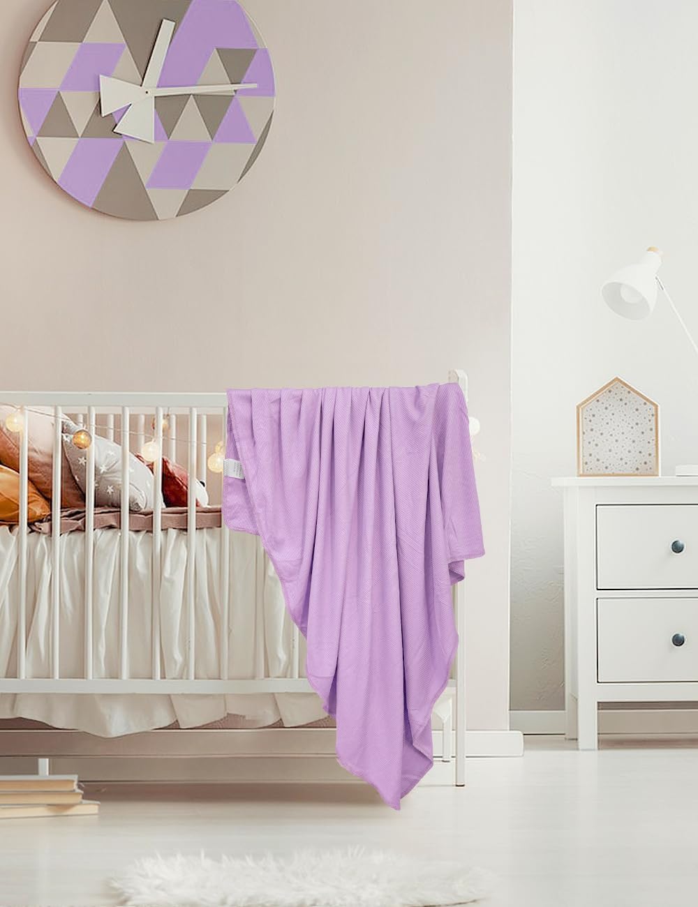 ZURLEFY Stretchy Swaddle Blanket with Matching Hat and Headband Set 1