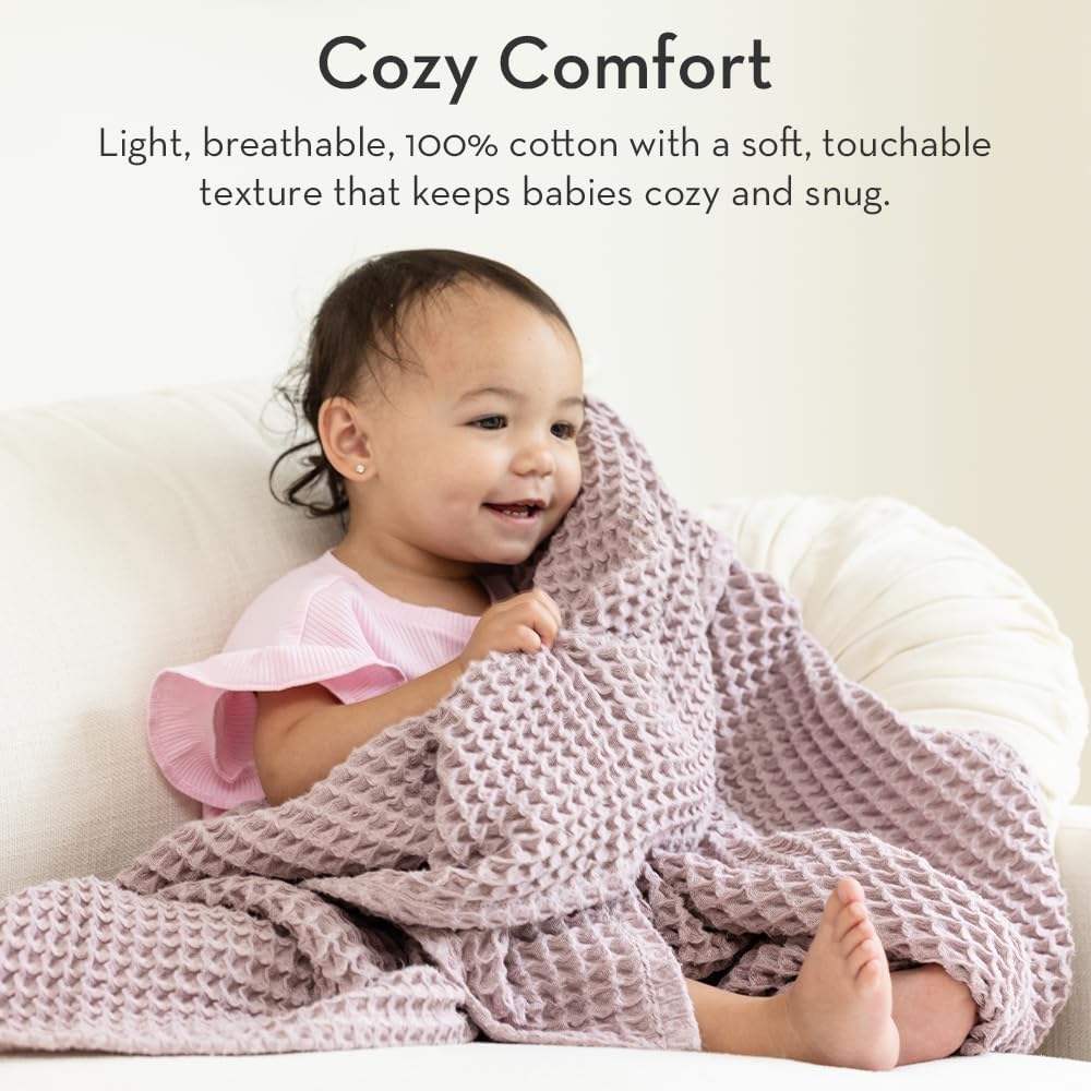 Bella Tunno Waffle Blanket 40 x 40 100 Cotton Soft Breathable