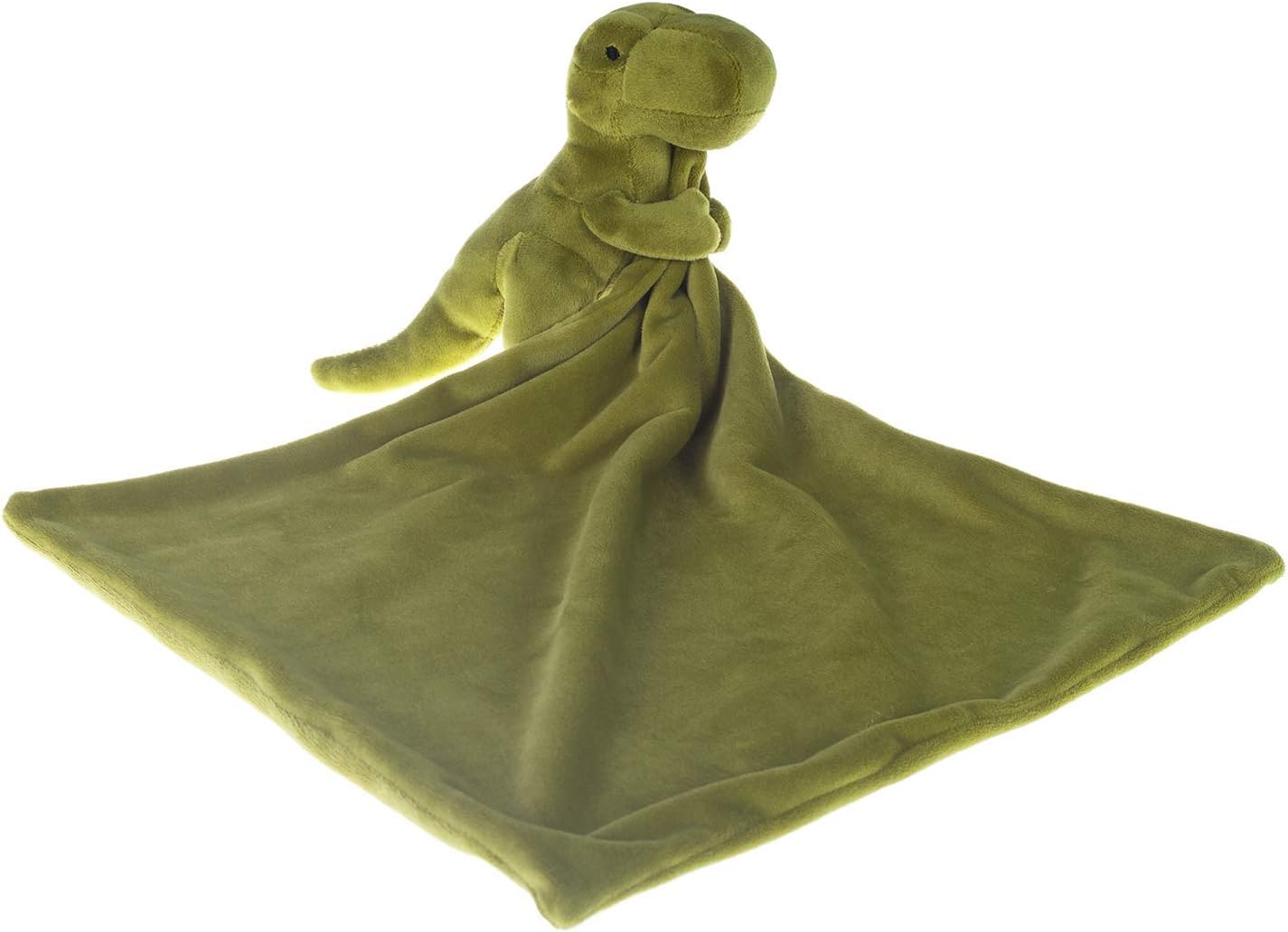 Apricot Lamb Green Dinosaur Security Blanket 13 Inches
